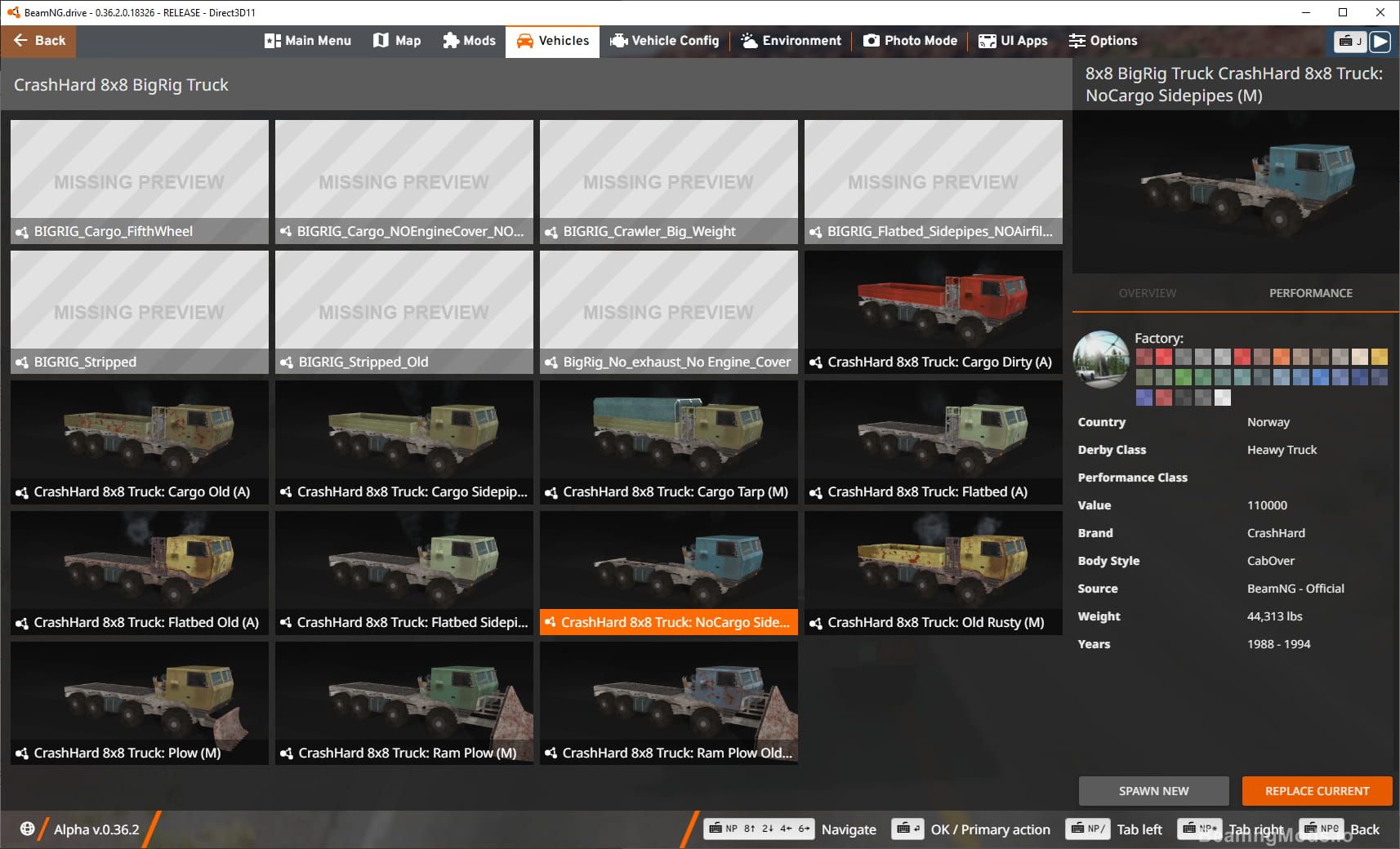 Screenshot of 8x8 BigRig Truck 1