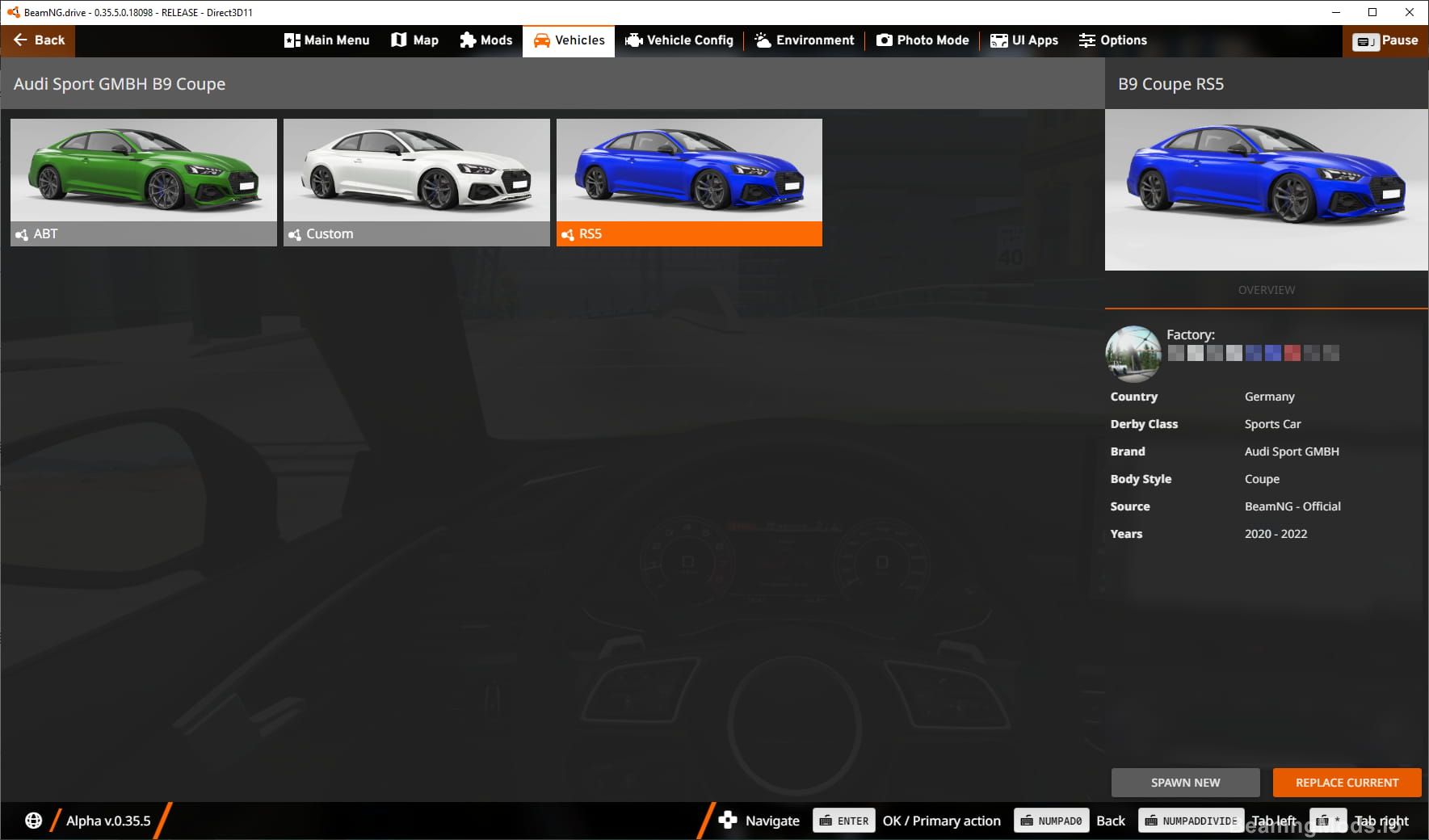 Screenshot of Audi A4 (B9) 1