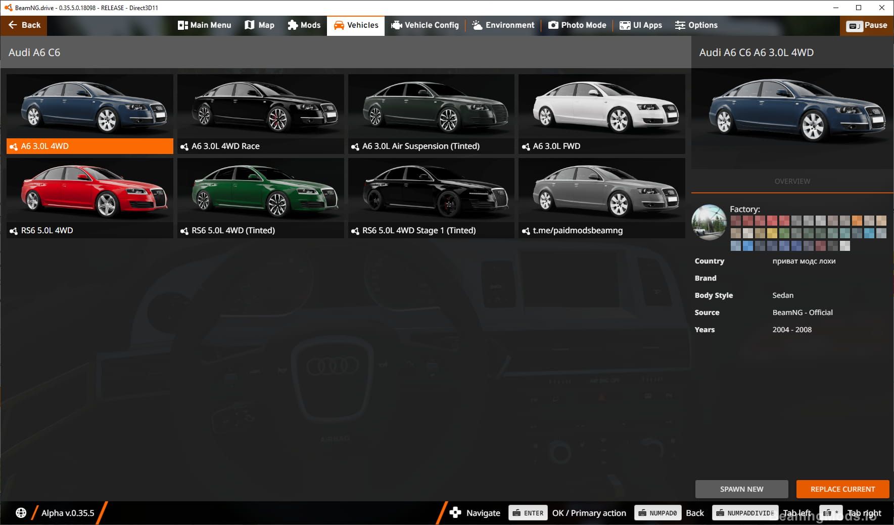 Screenshot of Audi A6 C6 1