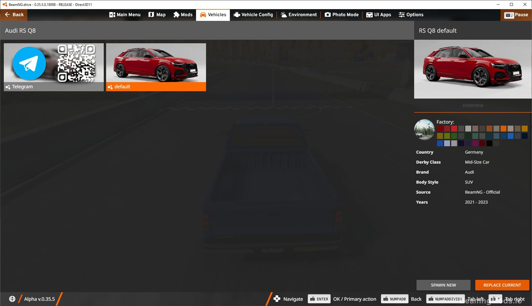 Screenshot of Audi RS Q8 1