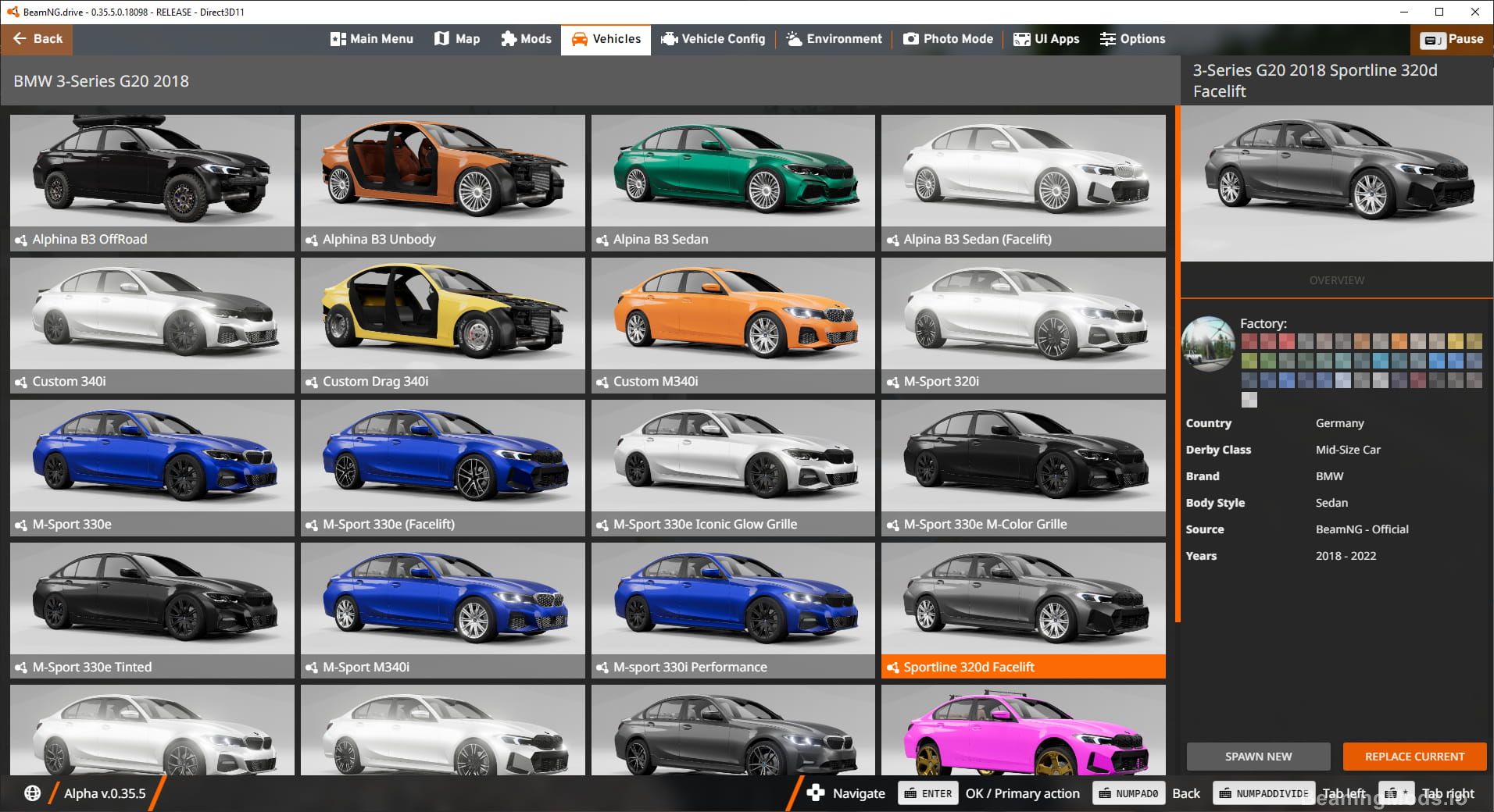 Screenshot of BMW 3-Series G20 2018 1