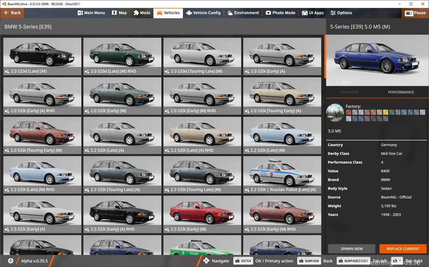 Screenshot of BMW 5-Series [E39] 1