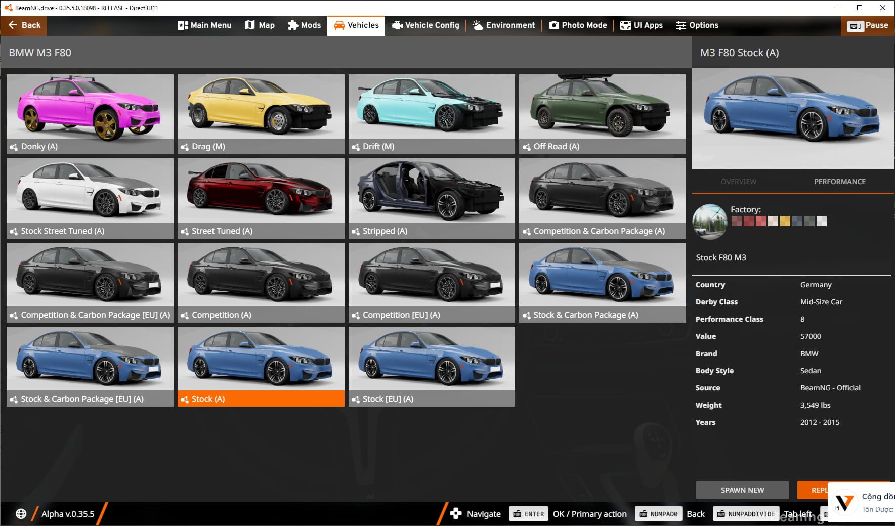 Screenshot of BMW M3 F80 1