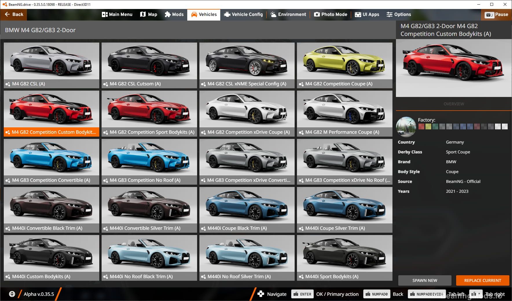 Screenshot of BMW M4 G82/G83 2-Door 1