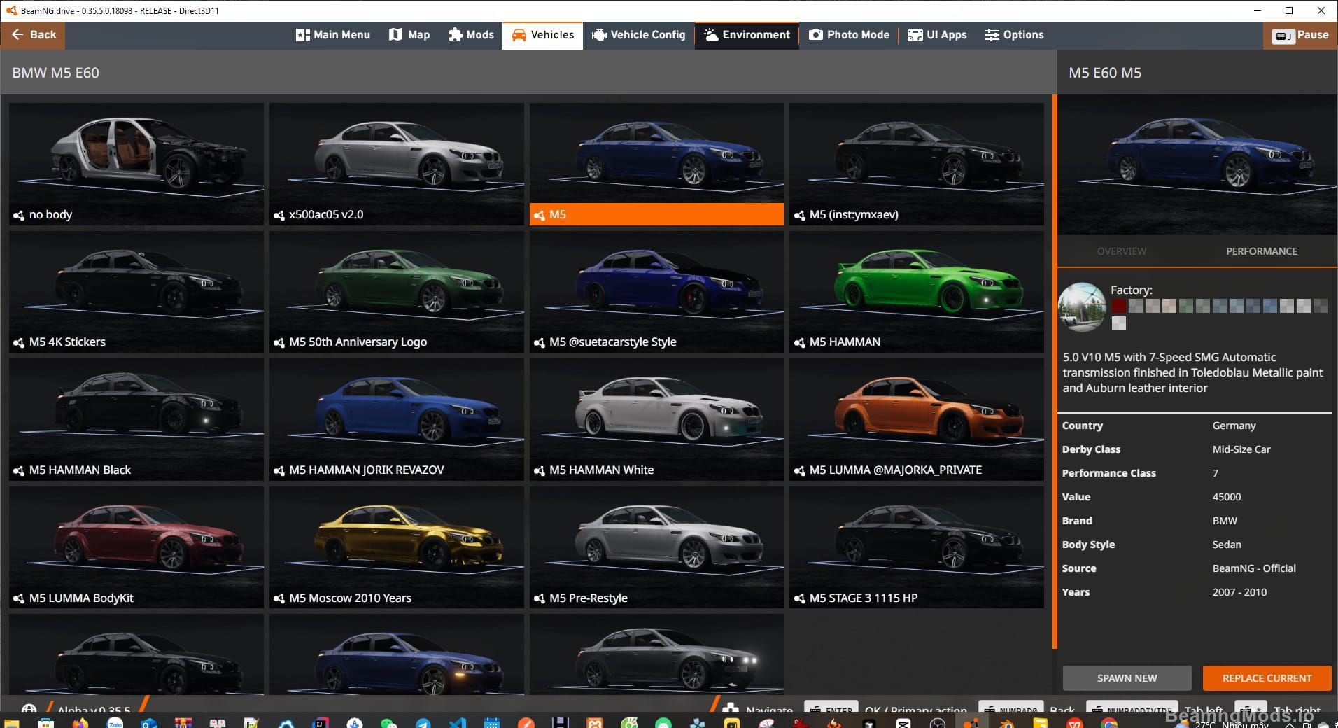 Screenshot of BMW M5 E60 1