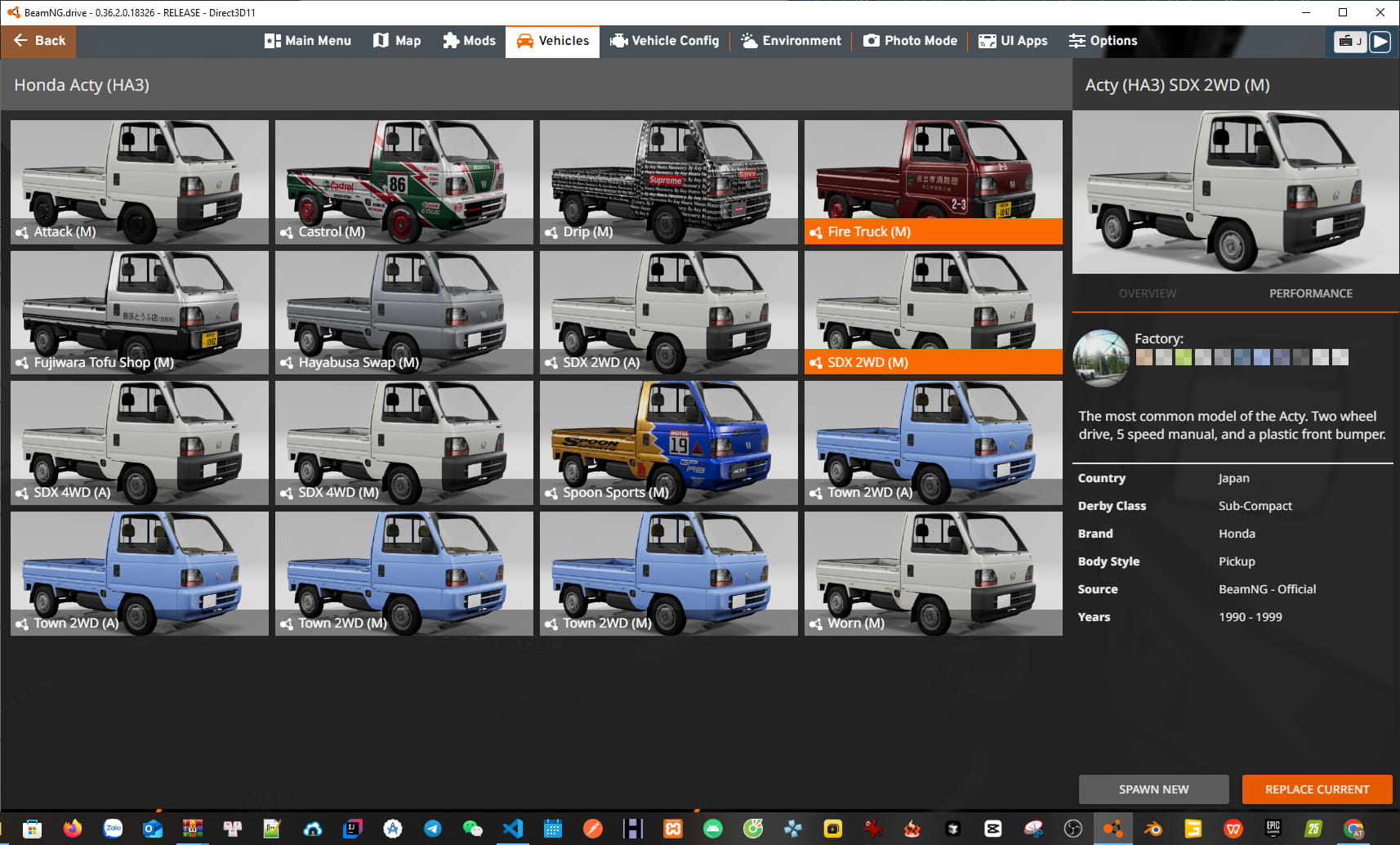 Screenshot of Honda Acty (HA3) 1