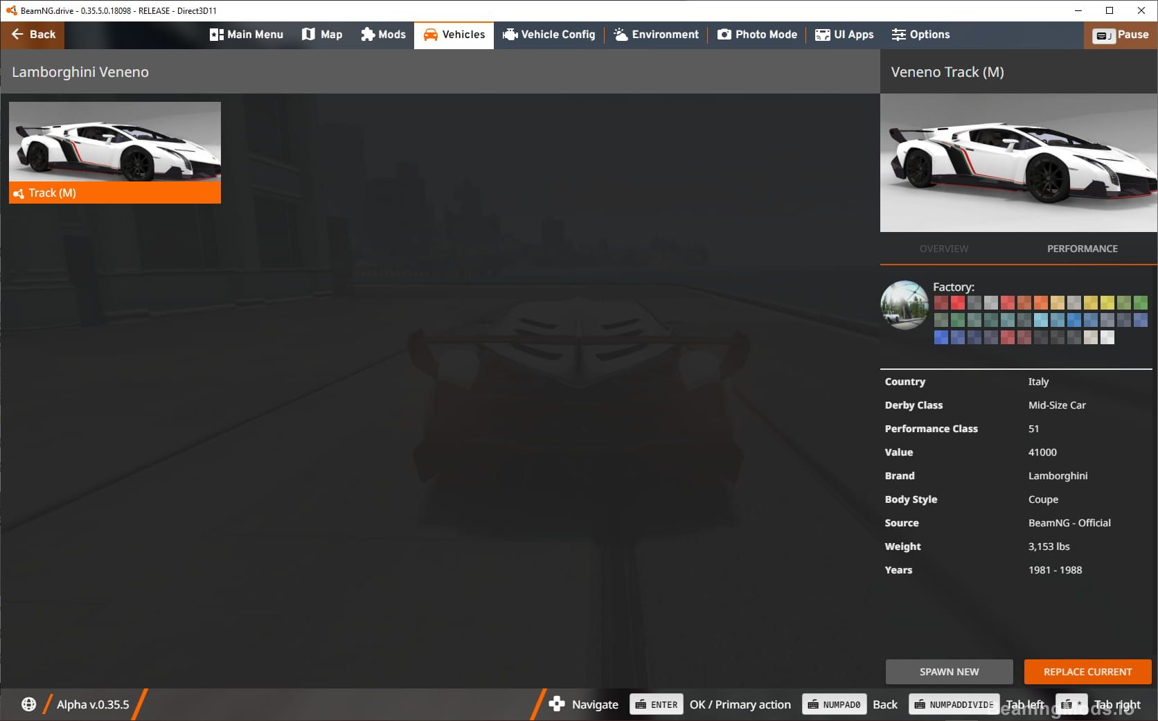 Screenshot of Lamborghini Veneno 1