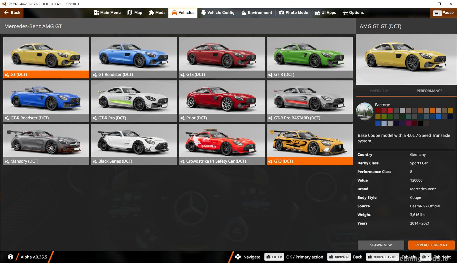 Screenshot of Mercedes-Benz AMG GT 1
