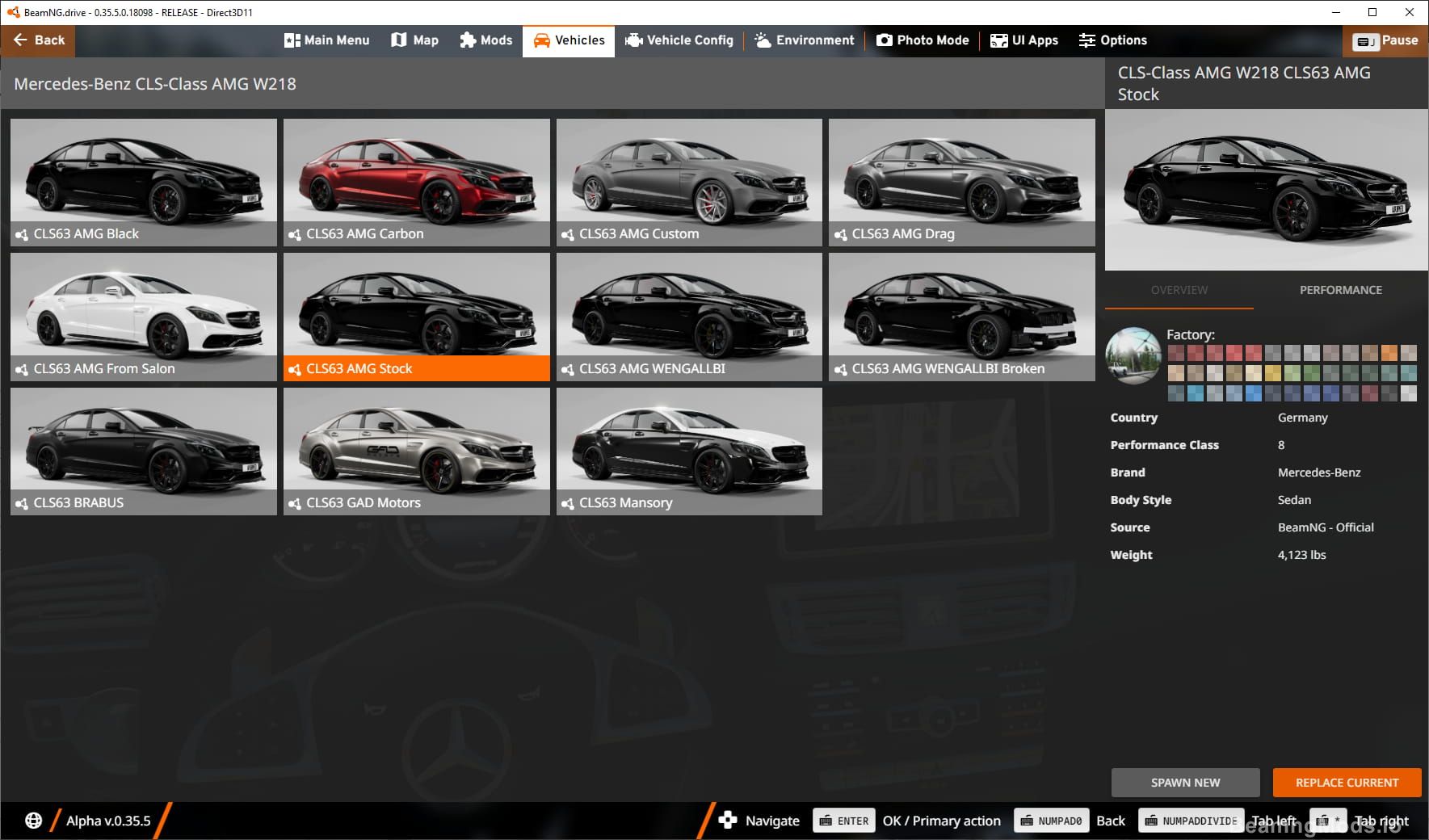 Screenshot of Mercedes-Benz CLS-Class AMG W218 1