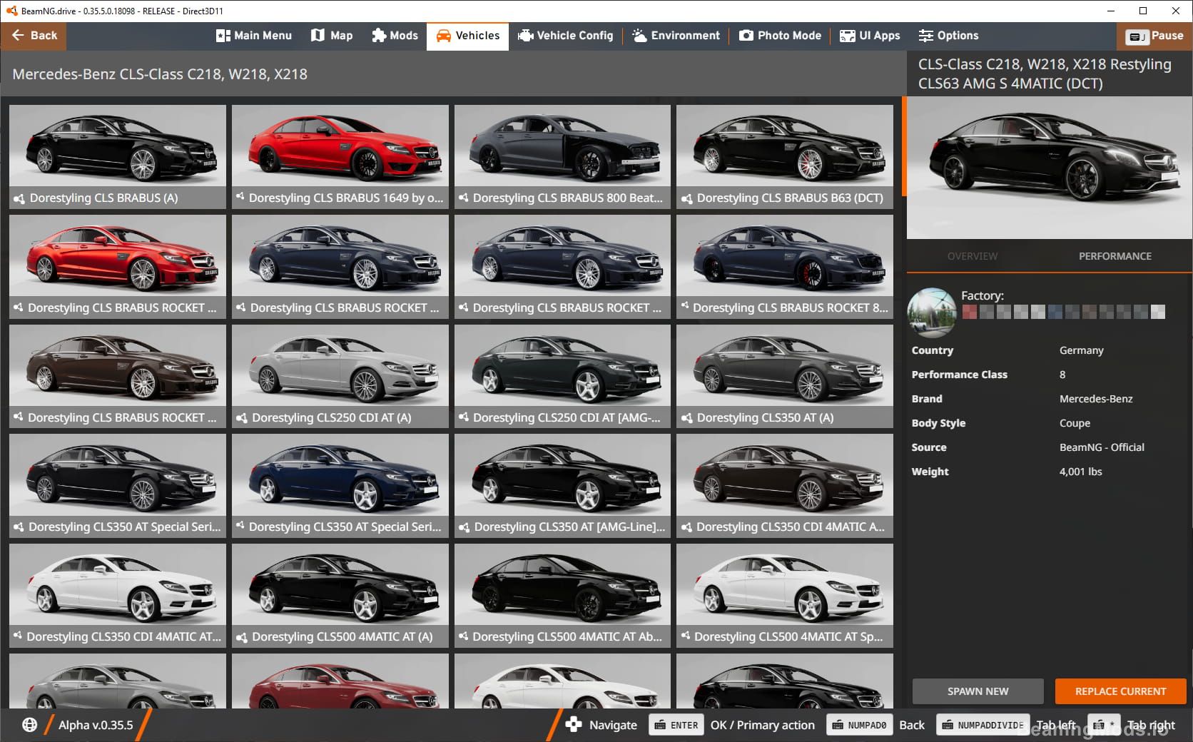 Screenshot of Mercedes-Benz CLS-Class C218, W218, X218 1