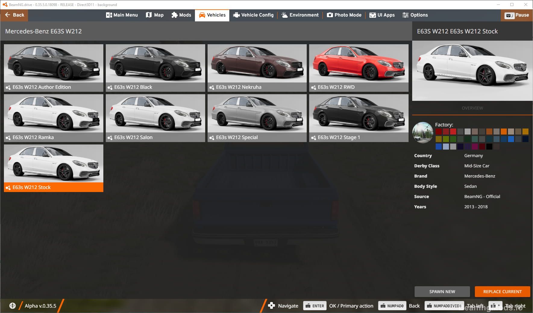 Screenshot of Mercedes-Benz E63S W212 1