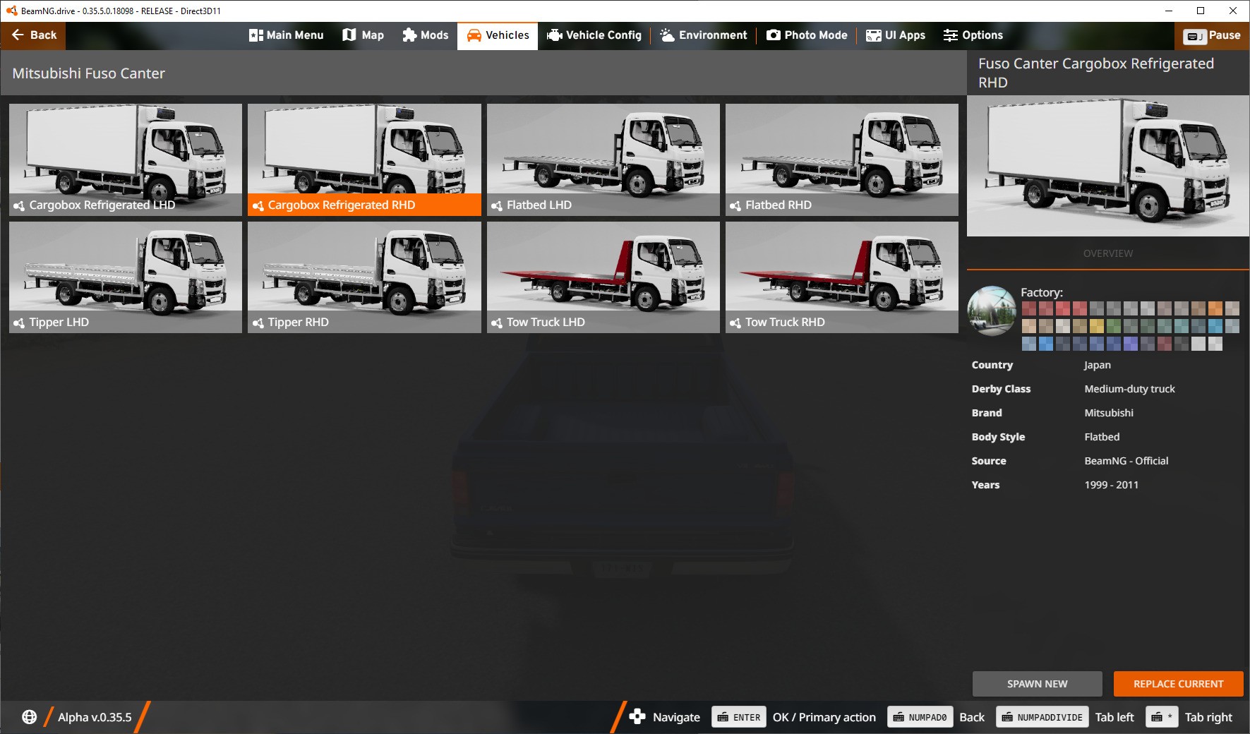 Screenshot of Mitsubishi Fuso Canter 1
