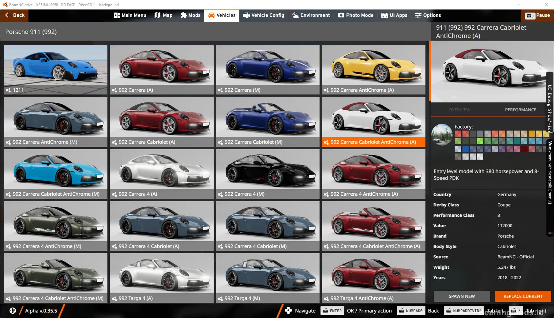 Screenshot of Porsche 911 (992) 1