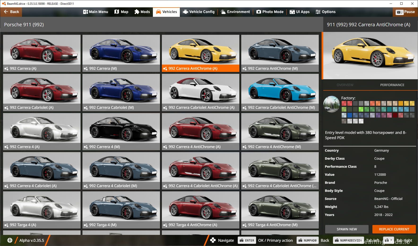 Screenshot of Porsche 911 922 1