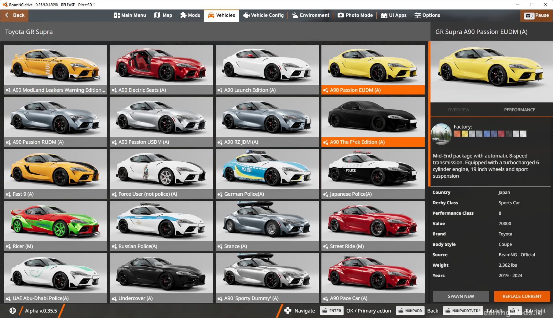Screenshot of Toyota GR Supra 1