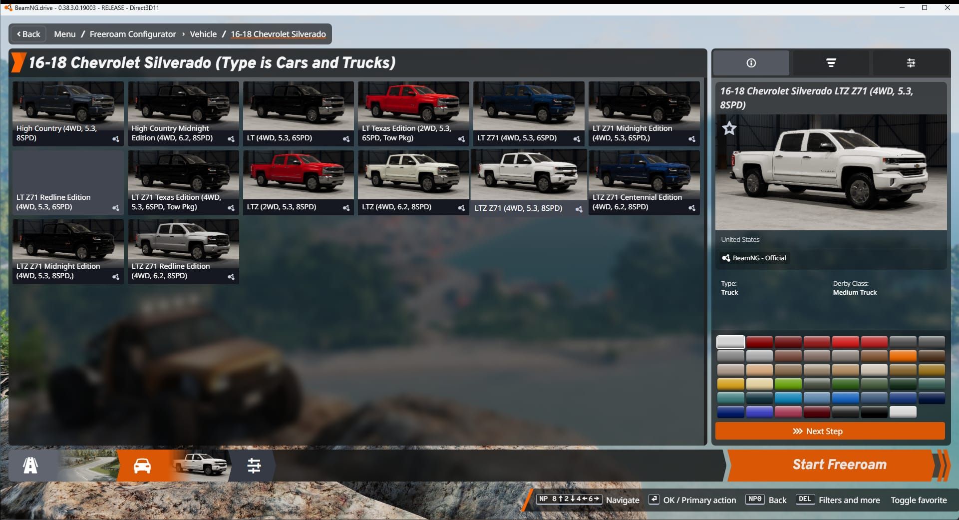 Screenshot of 16-18 Chevrolet Silverado 1