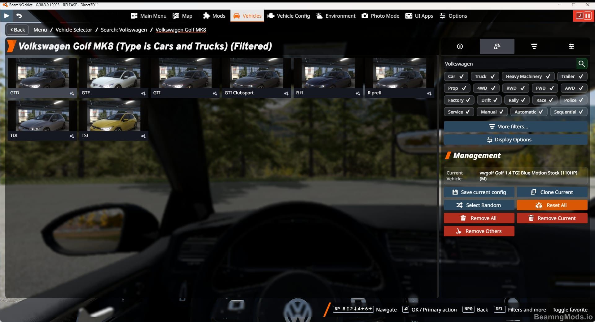 Screenshot of Volkswagen Golf MK8 1