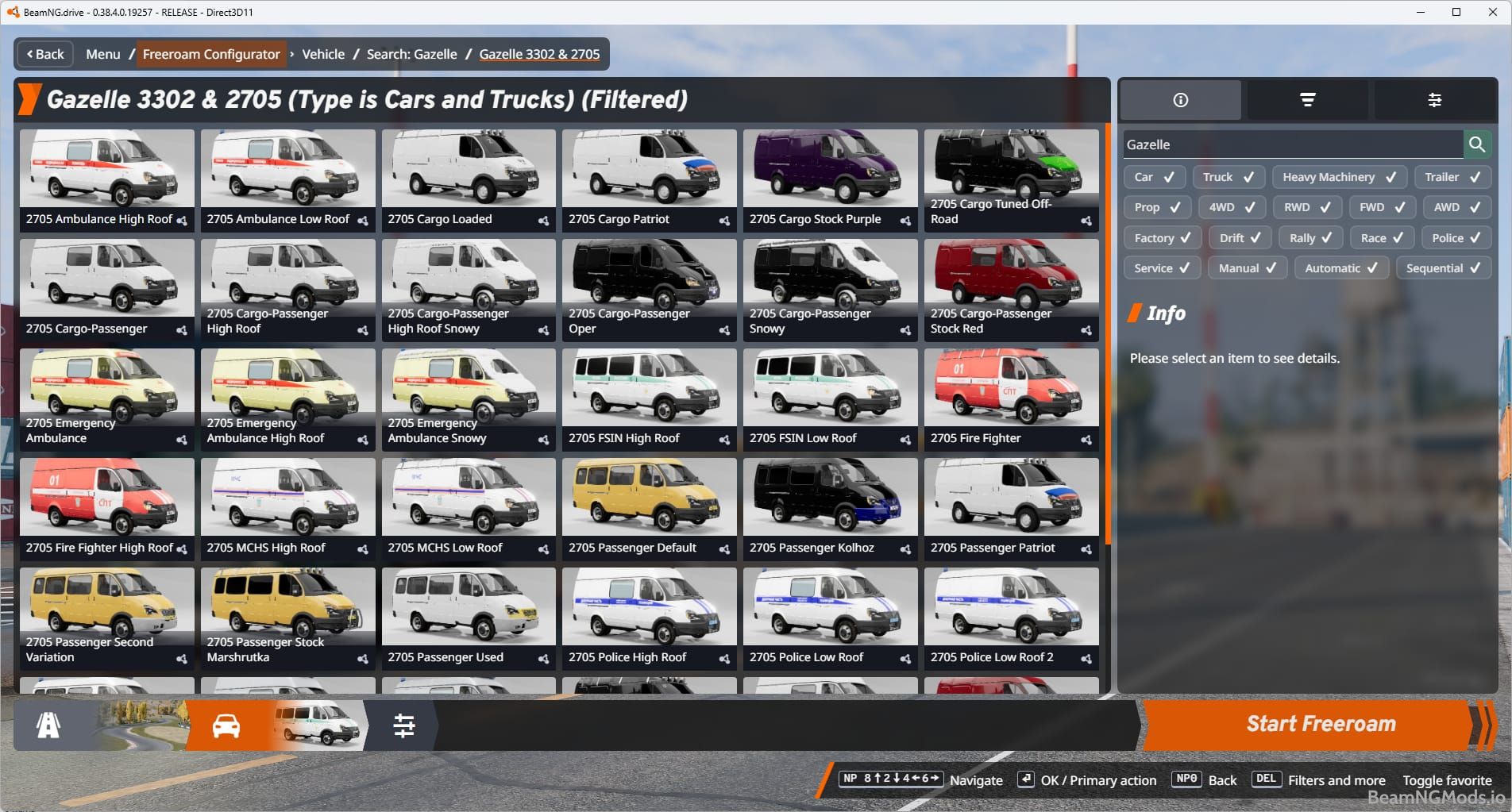 Screenshot of Gazelle 3302 & 2705 1