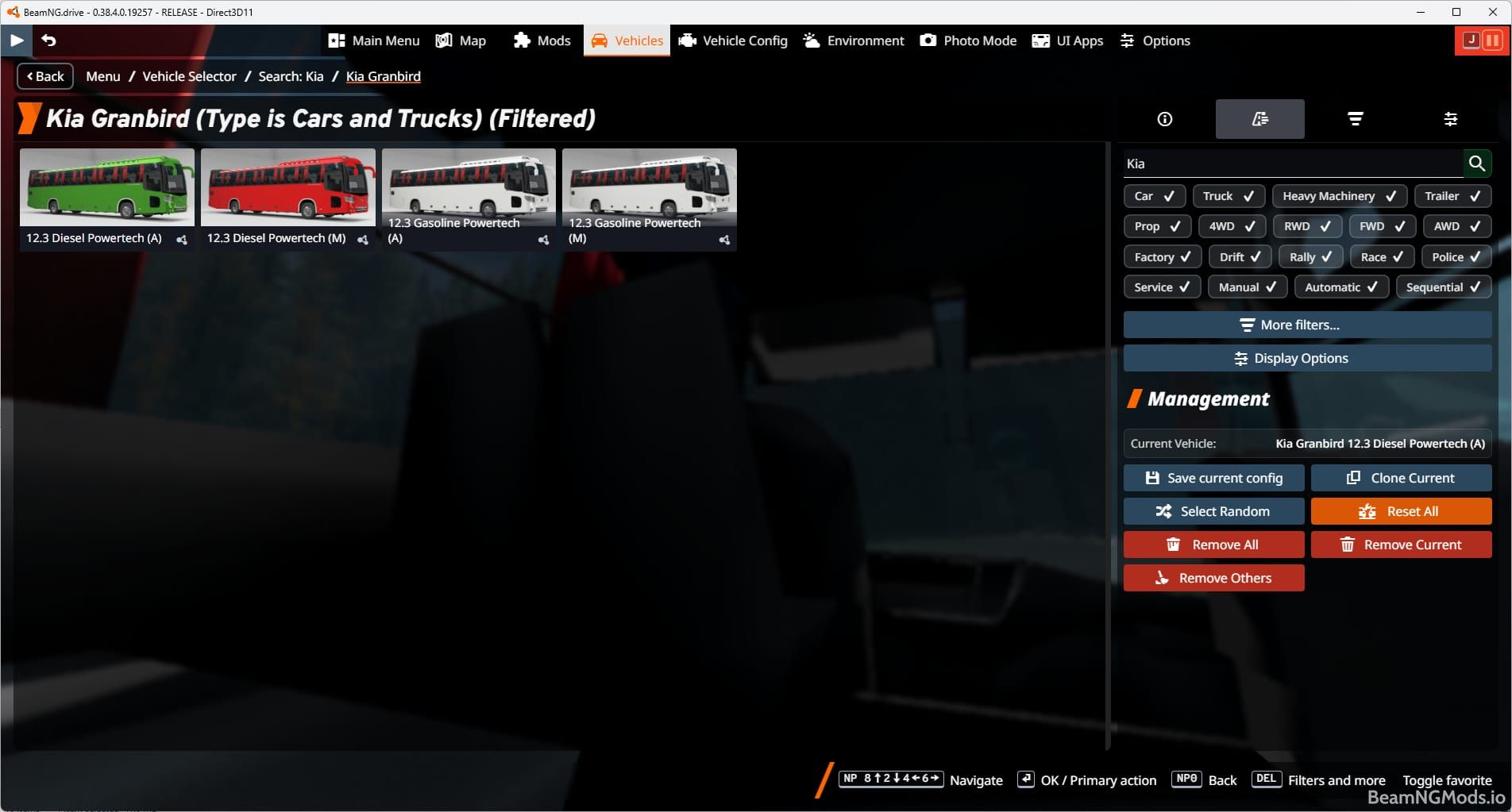 Screenshot of Kia Granbird 1