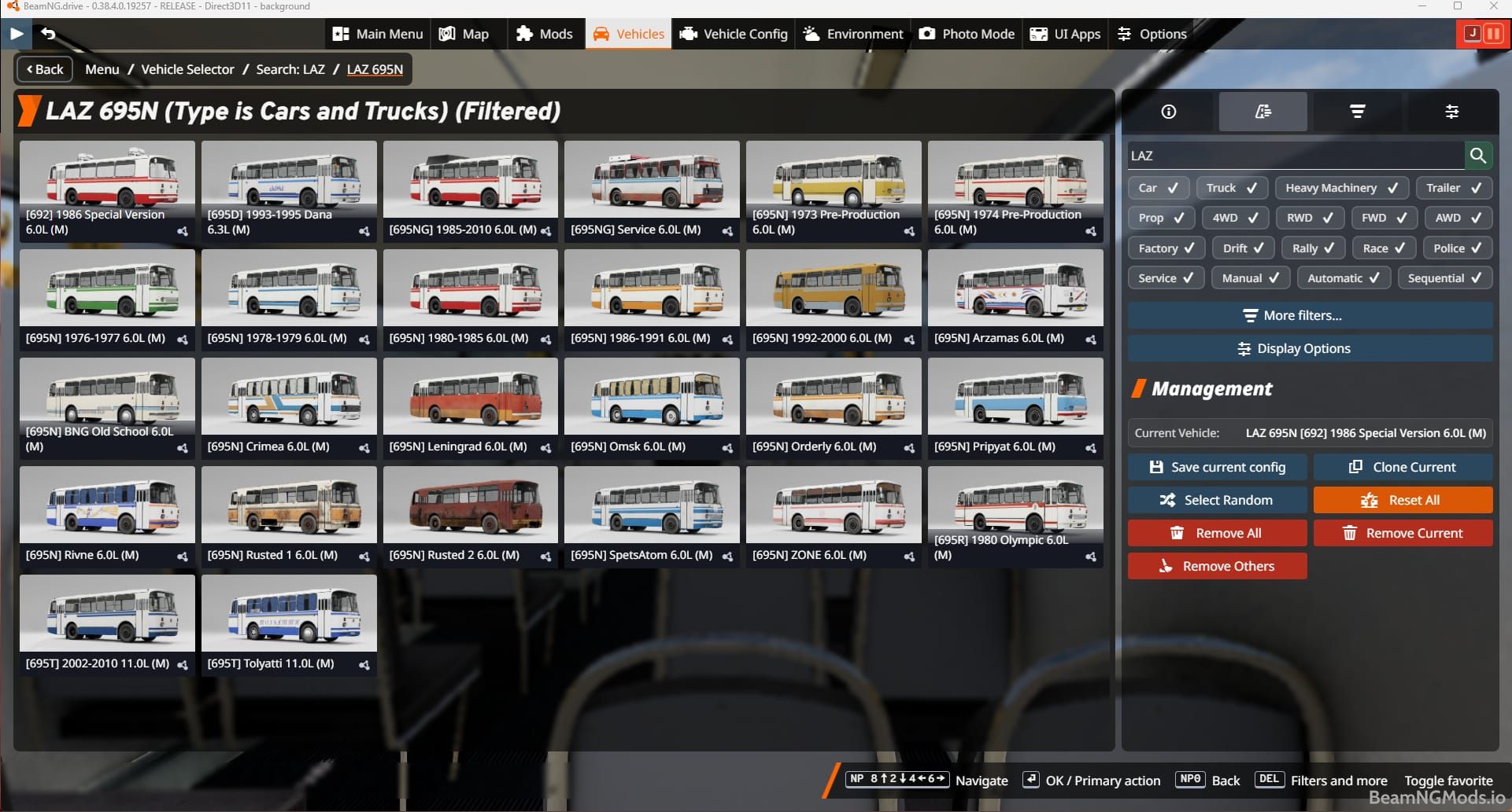 Screenshot of LAZ 695N 1